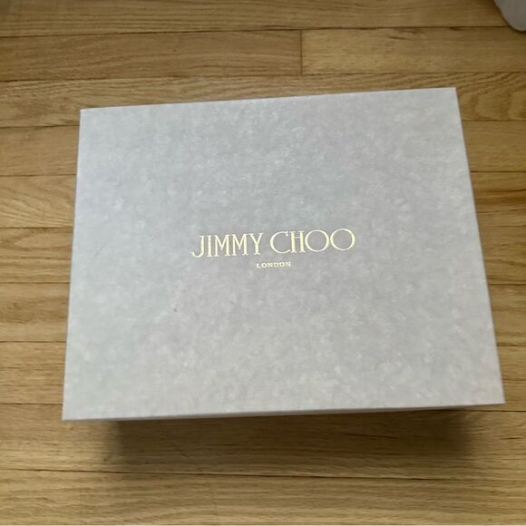 Jimmy Choo Glitter Leather Fawn 100 Sandal Heels - Picture 13 of 15